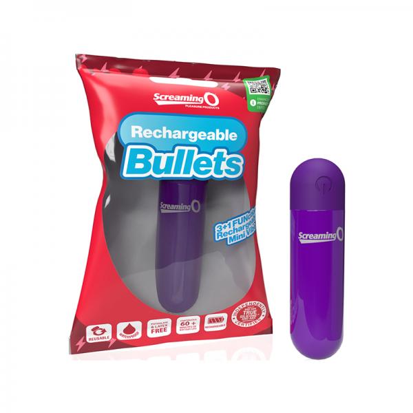 Screaming O Rechargeable Bullets Purple Sex Toy Product