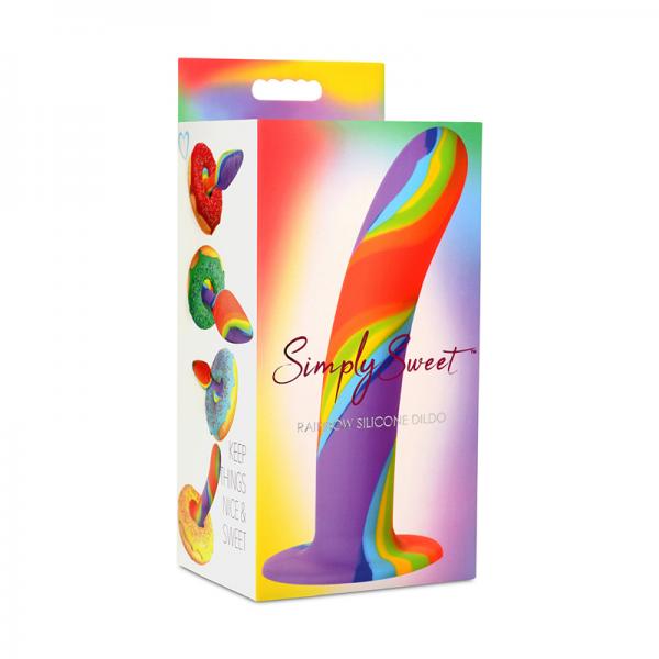 Curve Toys Simply Sweet Rainbow Silicone Dildo