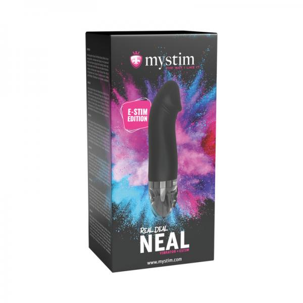 Mystim Real Deal Neal Estim Realistic Vibrator - Black