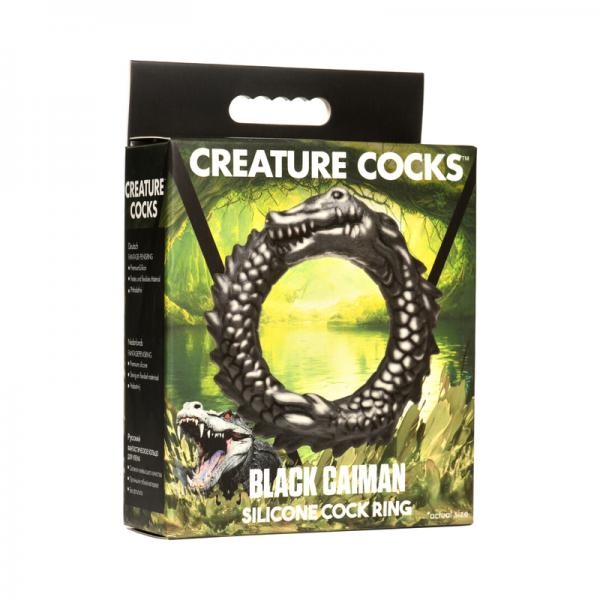 Creature Cocks Black Caiman Silicone Cock Ring Image 2