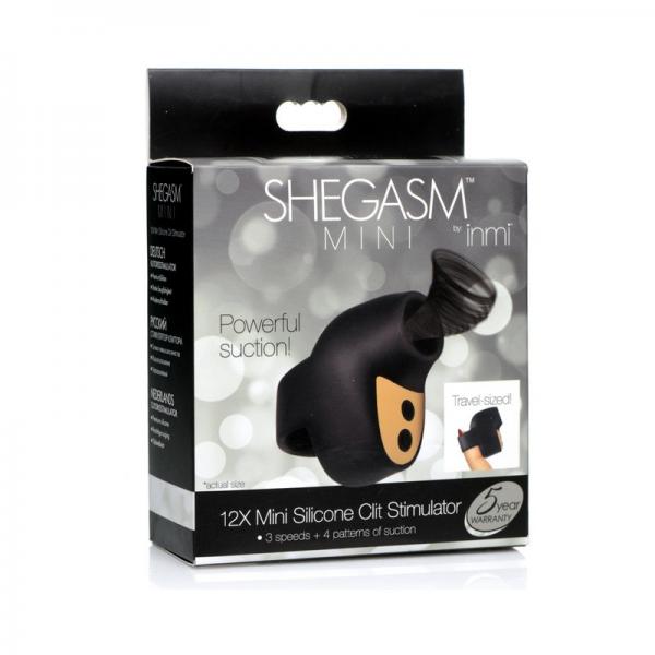 Shegasm Mini 12x Mini Silicone Clit Stimulator Black Image 2