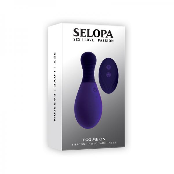 Selopa Egg On Me Rechargeable Vibrating Egg With Remote Silicone Purple