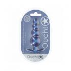 Ouch! Smooth Silicone Beaded Anal Plug 4.6 In. Metallic Blue Sex Toy Product