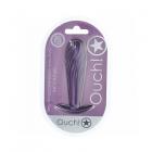 Ouch! Smooth Silicone Ribbed Anal Plug 4.6 In. Metallic Purple Sex Toy Product