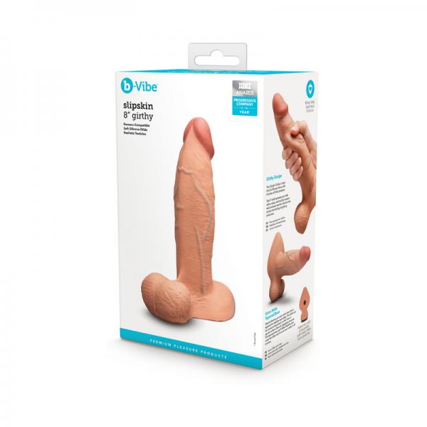 B-vibe Slipskin Dildo Girthy 8 Moc