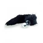 Crystal Delights Minx Faux Fur Tail Plug Black Sex Toy Product