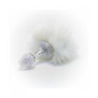 Crystal Delights Magnetic Sparkle Bunny Tail Plug White Sex Toy Product