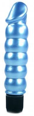 Pearl Shine Ribbed Blue Sex Toy Product