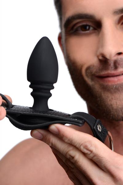 Male Cock Ring Harness With Silicone Anal Plug Sex Toy Product