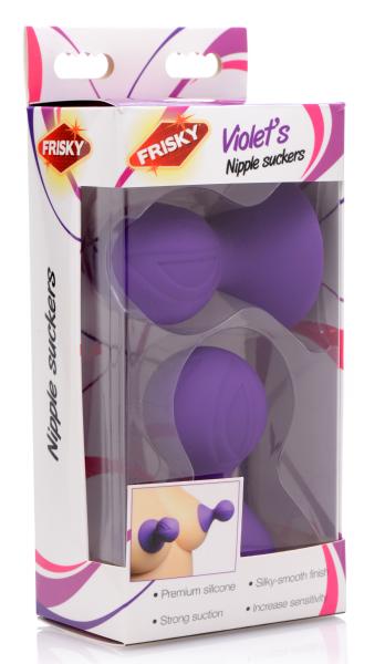 Violets Silicone Nipple Suckers Purple Pair Sex Toy Product