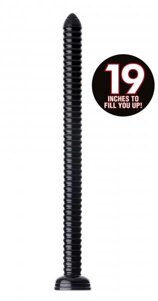 Hosed 19 Inches Ribbed Anal Snake Black Probe Sex Toy Product