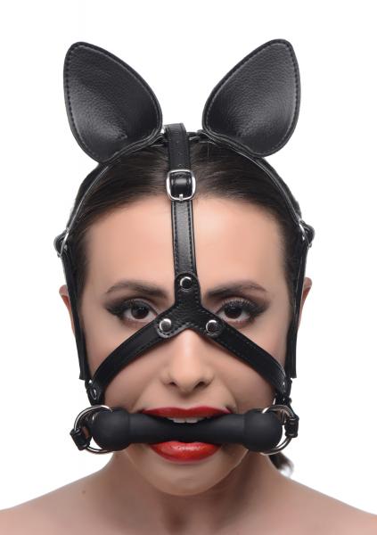 Dark Horse Pony Head Harness With Silicone Bit Black O/S Sex Toy Product