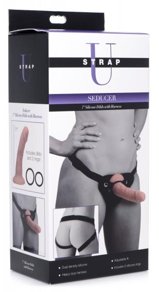 Seducer 7 Inch Silicone Dildo With Harness Sex Toy Product