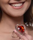 Red Heart Gem Glass Anal Plug - Small Image 2
