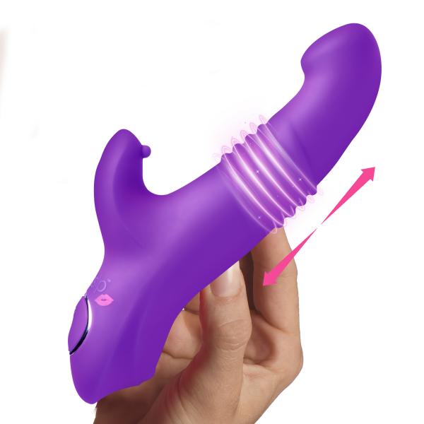 Blaster 7x Thrusting Silicone Rabbit Vibrator – Purple