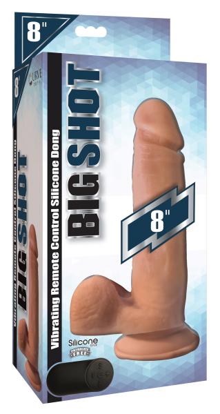 Big Shot Vibrating Remote Control Silicone Dildo With Balls - 8 Inch Sex Toy Product