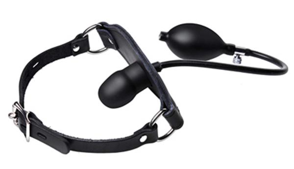 Silencer Inflatable Locking Silicone Penis Gag Black Sex Toy Product