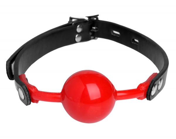 Hush Red Silicone Ball Gag Matte Finish - O/S Sex Toy Product