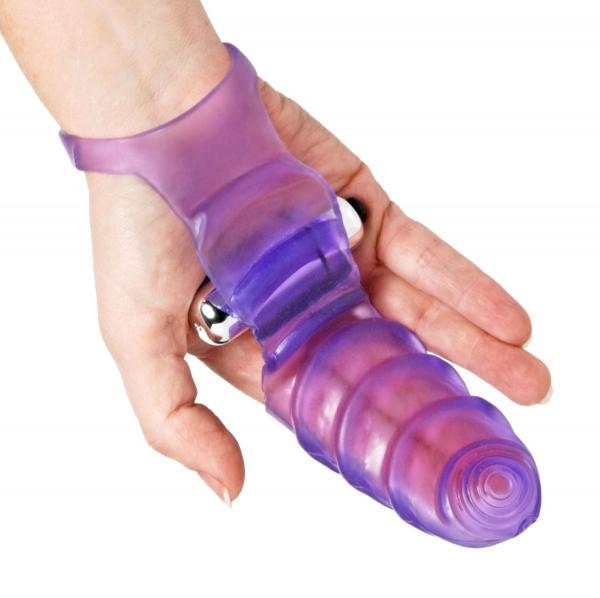 Double Finger Banger Vibrating G-Spot Glove - Purple Sex Toy Product