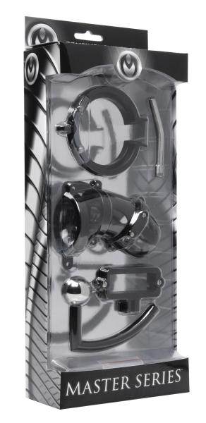 Oppressor Male Confinement Chastity Cage Ball Clamp Anal Hook Sex Toy Product