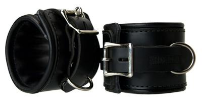 Leather Padded Premium Locking Wrist Restraints Black Sex Toy Product