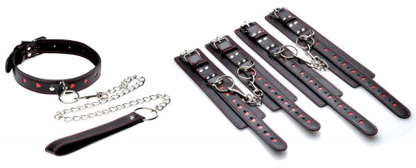 Heart Ache 5 Piece Heart Accented Bondage Set Sex Toy Product