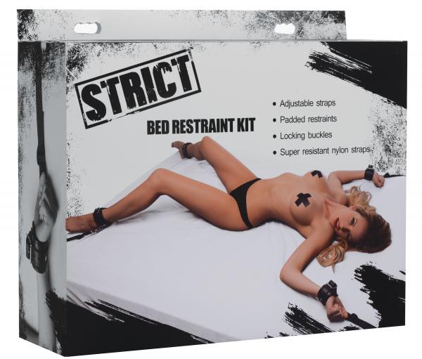 Deluxe Bed Restraint Kit Black Leather Sex Toy Product